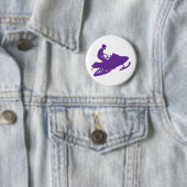 Badge Rond 5 Cm Motoneige pourpre (En situation)
