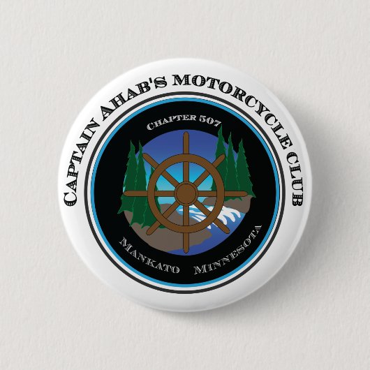 Badge Rond 5 Cm Motorcycle Club de capitaine Ahab's (Devant)