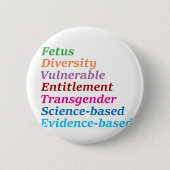 Badge Rond 5 Cm Mots à base scientifique et autres interdits (Devant)