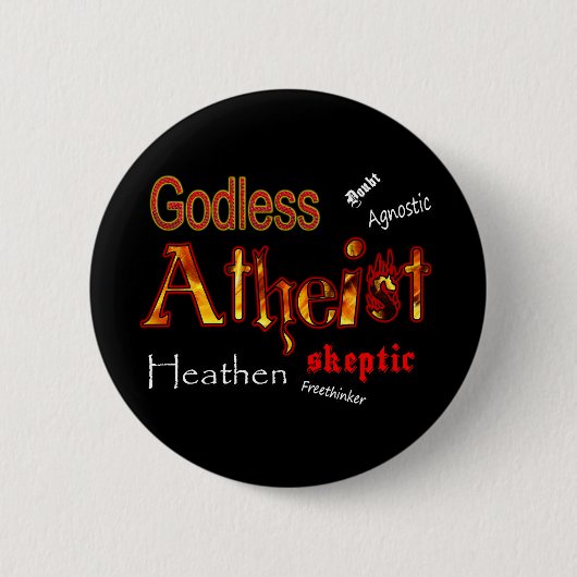 Badge Rond 5 Cm Mots athée (Devant)