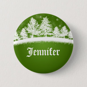 Badge Rond 5 Cm Mots clés du nom du parti Xmas Vert