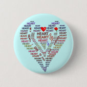 Badge Rond 5 Cm Mots du coeur (Devant)