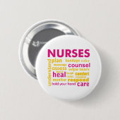 Badge Rond 5 Cm Mots inspirés d'infirmière (Devant & derrière)