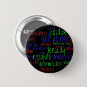 Badge Rond 5 Cm Mots motivationnels pour le Nouvel An, attitude po (Devant & derrière)