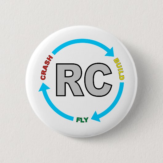 Badge Rond 5 Cm Mouche RC d'accident de construction (Devant)