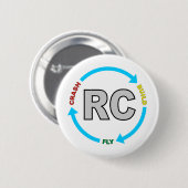 Badge Rond 5 Cm Mouche RC d'accident de construction (Devant & derrière)
