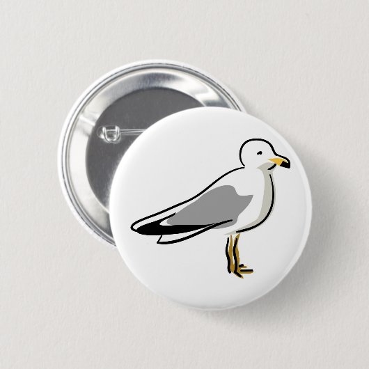 Badge Rond 5 Cm Mouette Abstraite (Devant & derrière)