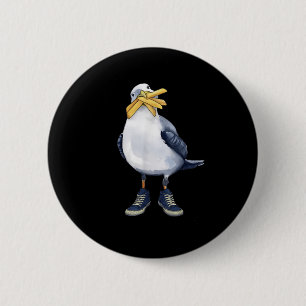 Badge Rond 5 Cm Mouette Avec Fries Et T-shirt Basket Amusant.png