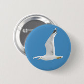 Badge Rond 5 Cm Mouette volante (Devant & derrière)