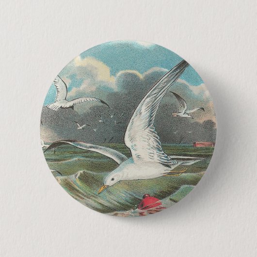 Badge Rond 5 Cm Mouettes (Devant)