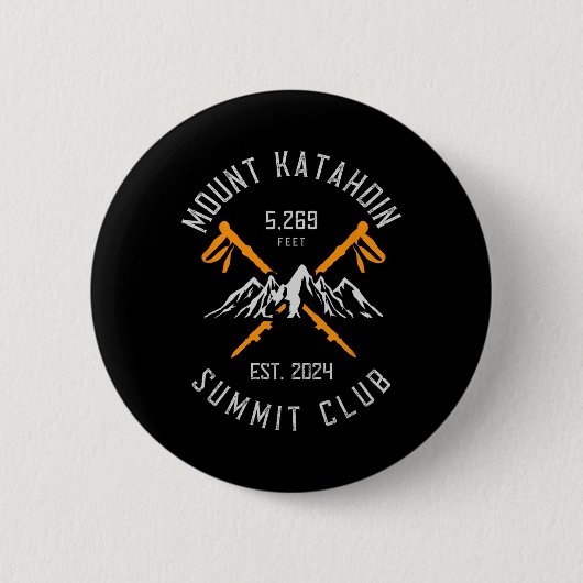 Badge Rond 5 Cm Mount Katahdin Mountain Hiking Est 2024  (Devant)