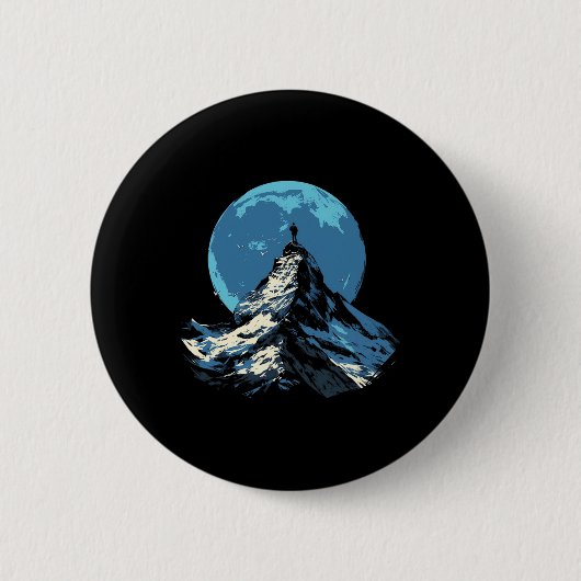 Badge Rond 5 Cm Mountain Peak Adventure Design - Climbing And Hiki (Devant)