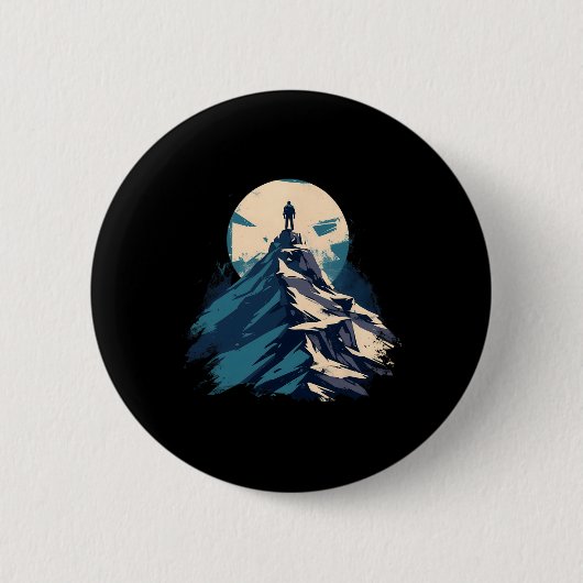 Badge Rond 5 Cm Mountain Peak Explorer Design - Climbing And Natur (Devant)