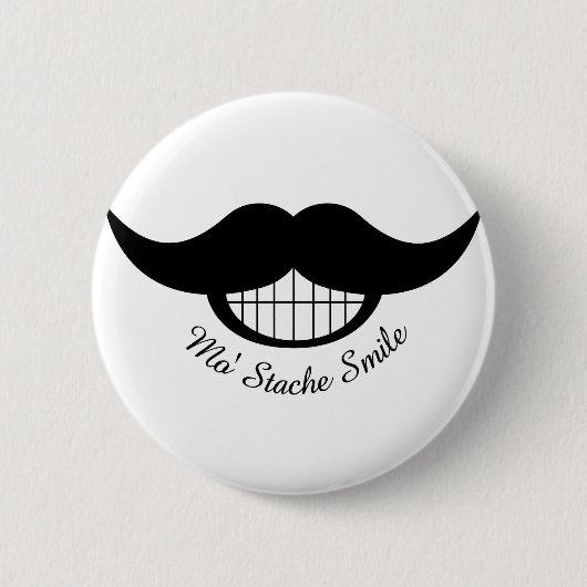 Badge Rond 5 Cm Moustache (Devant)