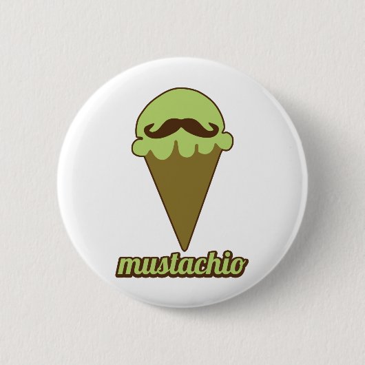 Badge Rond 5 Cm Moustache (Devant)