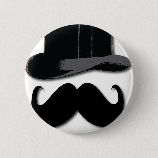 Badge Rond 5 Cm moustache, casquette supérieur, cravate d'arc et (Devant)