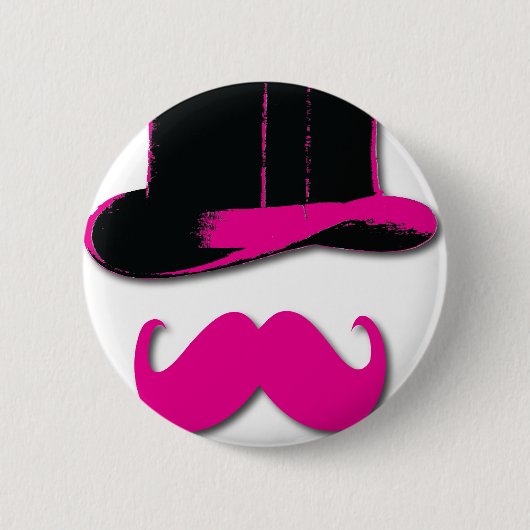 Badge Rond 5 Cm moustache, casquette supérieur, cravate d'arc et (Devant)
