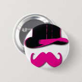 Badge Rond 5 Cm moustache, casquette supérieur, cravate d'arc et (Devant & derrière)