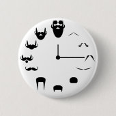 Badge Rond 5 Cm Moustache Clockface (Devant)