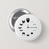 Badge Rond 5 Cm Moustache Clockface (Devant & derrière)