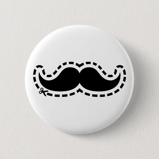 Badge Rond 5 Cm Moustache coupée (Devant)