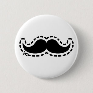 Badge Rond 5 Cm Moustache coupée