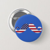 Badge Rond 5 Cm Moustache de drapeau américain (Devant & derrière)
