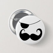 Badge Rond 5 Cm Moustache de guidon de pirate (Devant & derrière)