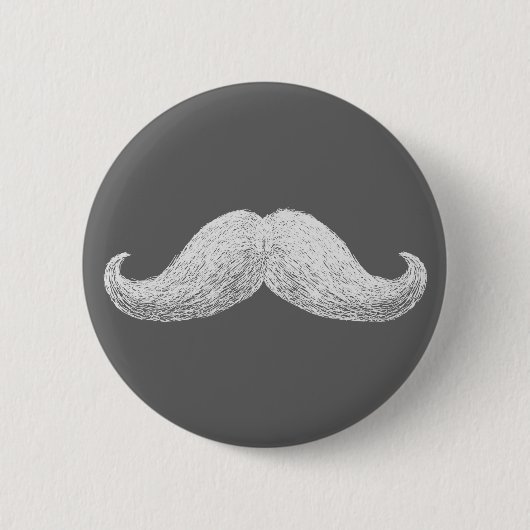 Badge Rond 5 Cm Moustache de La (foncée) (Devant)