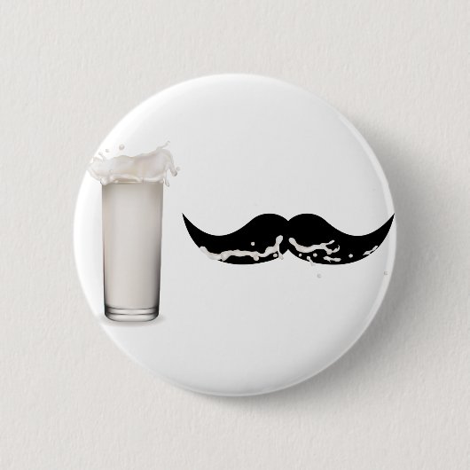 Badge Rond 5 Cm Moustache de lait (Devant)