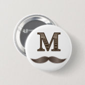 Badge Rond 5 Cm Moustache de M (Devant & derrière)