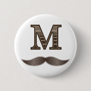 Badge Rond 5 Cm Moustache de M