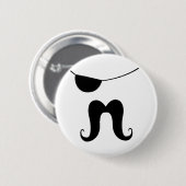 Badge Rond 5 Cm Moustache de pirate (Devant & derrière)