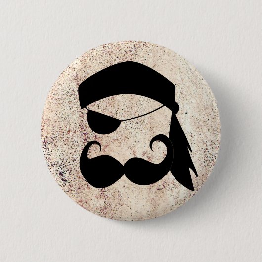 Badge Rond 5 Cm Moustache de pirate (Devant)