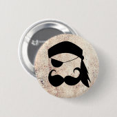 Badge Rond 5 Cm Moustache de pirate (Devant & derrière)