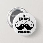 Badge Rond 5 Cm Moustache de Yin-Yang (Devant & derrière)