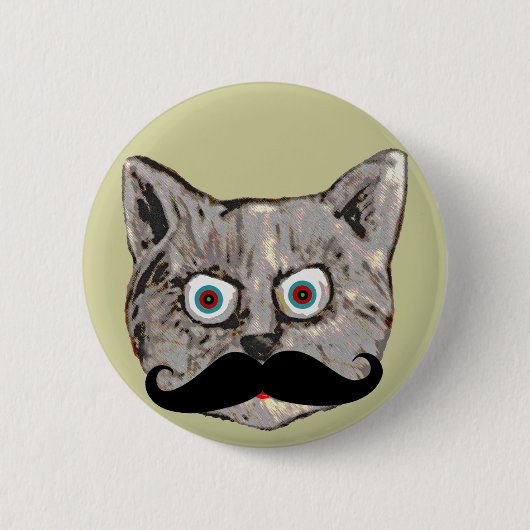 Badge Rond 5 Cm moustache du chat (Devant)