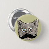 Badge Rond 5 Cm moustache du chat (Devant & derrière)