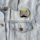 Badge Rond 5 Cm moustache du chat (En situation)