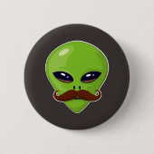 Badge Rond 5 Cm Moustache étrangère (Devant)