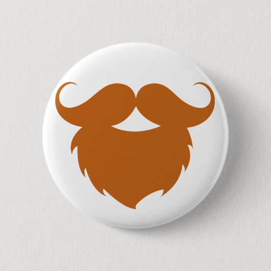 Badge Rond 5 Cm Moustache marron drôle (Devant)