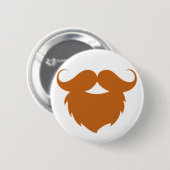 Badge Rond 5 Cm Moustache marron drôle (Devant & derrière)