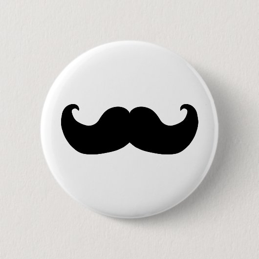 Badge Rond 5 Cm Moustache noire (Devant)