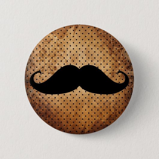 Badge Rond 5 Cm Moustache noire drôle (Devant)