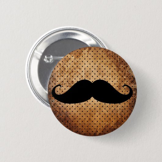 Badge Rond 5 Cm Moustache noire drôle (Devant & derrière)