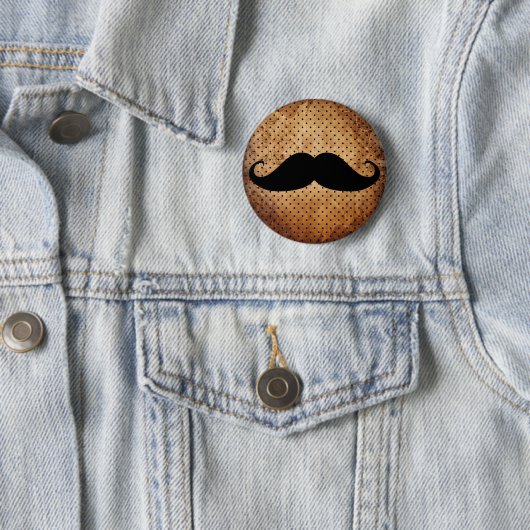 Badge Rond 5 Cm Moustache noire drôle (En situation)