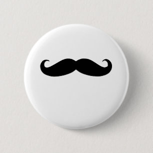 Badge Rond 5 Cm Moustache noire ou moustache noire pour des