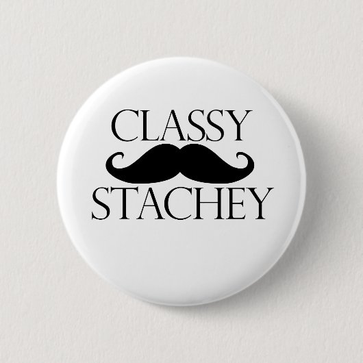 Badge Rond 5 Cm Moustache stache classique (Devant)