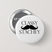 Badge Rond 5 Cm Moustache stache classique (Devant & derrière)