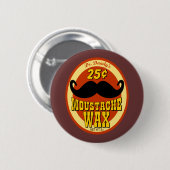 Badge Rond 5 Cm Moustache Wax de Dr. Dandy's (Devant & derrière)